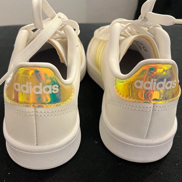 Adidas Grand Court - White/Iridescent Size 6 - Picture 3 of 4
